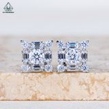  EX553 4mm Bông tai vuông đá 