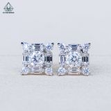  EX553 FULL MOIS 4mm Bông tai vuông đá 