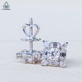  EX553 FULL MOIS 4mm Bông tai vuông đá 