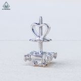  EX553 FULL MOIS 4mm Bông tai vuông đá 