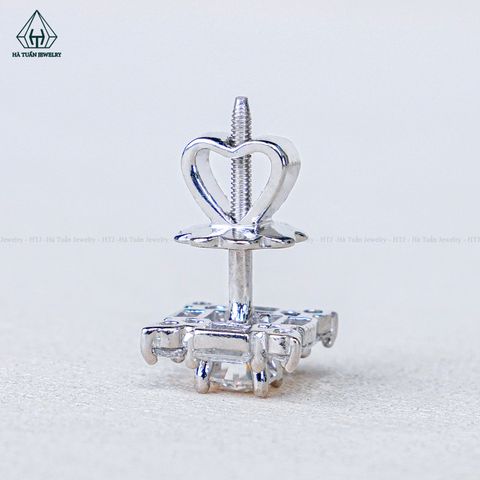 EX553 FULL MOIS 4mm Bông tai vuông đá
