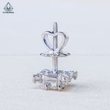  EX553 4mm Bông tai vuông đá 