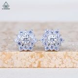  EX544 4mm Bông tai hoa đá 