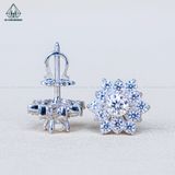  EX544 4mm Bông tai hoa đá 