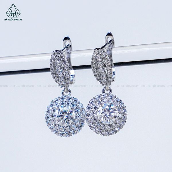  EX545 5mm Bông tai khoen hoa đá 