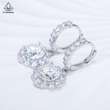  EX543 8mm Bông tai khoen tròn hoa đá 