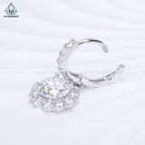  EX543 8mm Bông tai khoen tròn hoa đá 