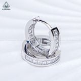  E123 Bông tai khoen 1 hàng đá baguette 