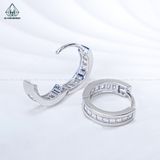  E123 Bông tai khoen 1 hàng đá baguette 