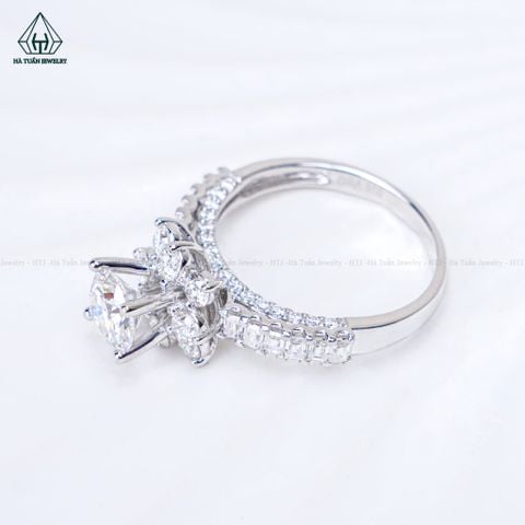 RX729 FULL MOIS 6.3mm Nhẫn nữ đài hoa phối viền baguette