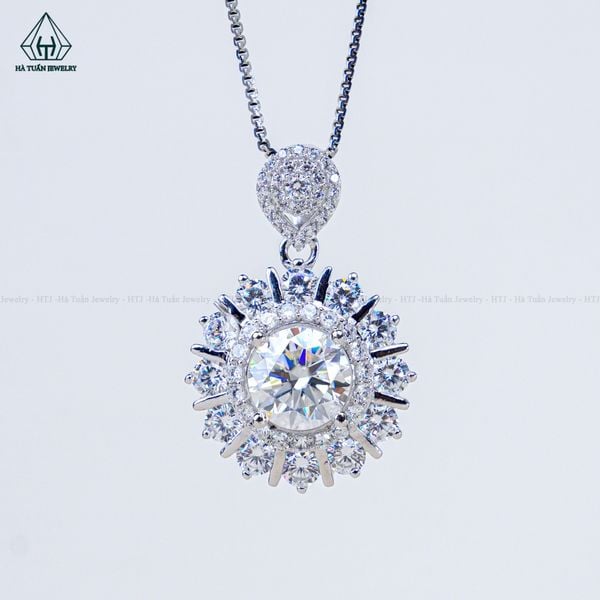  PX309 9mm Mặt dây chuyền tròn 12 cánh nhọn 