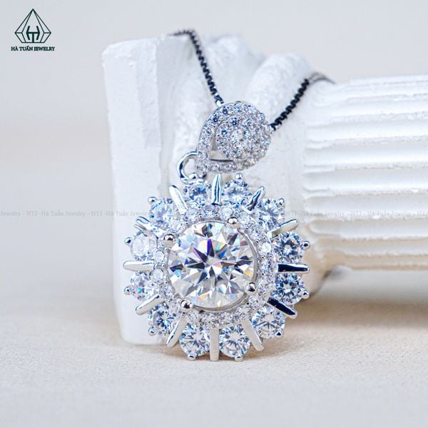  PX309 9mm Mặt dây chuyền tròn 12 cánh nhọn 