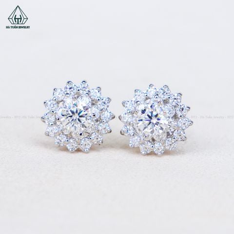 EX660 FULL MOIS 4mm Bông tai tròn cánh nhọn
