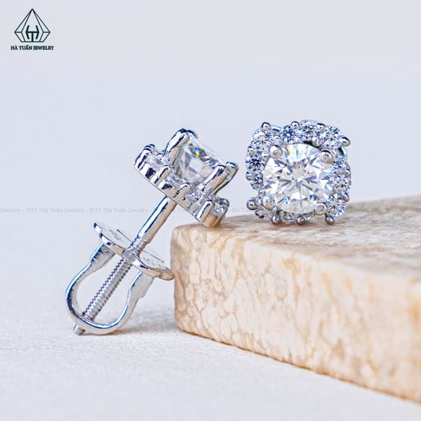  EX558 4.5mm Bông tai vuông chong chóng 