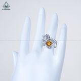  RG343 VT18K Lab Diamond - Chủ Mois Cushion 7*7mm + Chủ Mois Yellow 6.8mm 