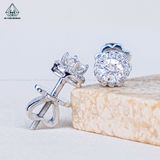  EX048 FULL MOIS 4-5-6mm Bông tai halo tròn 1 chiếc vỏ bông 