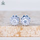  EX048 FULL MOIS 4-5-6mm Bông tai halo tròn 1 chiếc vỏ bông 