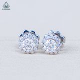  EX048 FULL MOIS 4-5-6mm Bông tai halo tròn 1 chiếc vỏ bông 