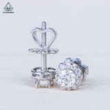  EX048 FULL MOIS 4-5-6mm Bông tai halo tròn 1 chiếc vỏ bông 