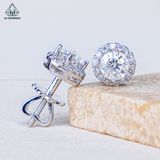  EX048 FULL MOIS 4-5-6mm Bông tai halo tròn 1 chiếc vỏ bông 