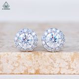  EX048 FULL MOIS 4-5-6mm Bông tai halo tròn 1 chiếc vỏ bông 