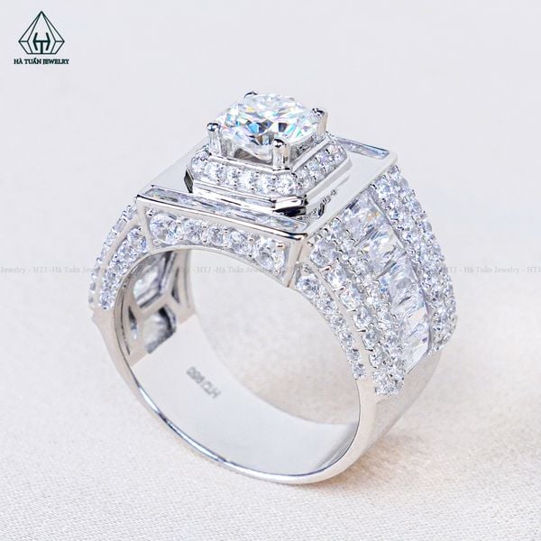  RMX075 7mm Nhẫn nam viền baguette 