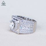  RMX075 7mm Nhẫn nam viền baguette 