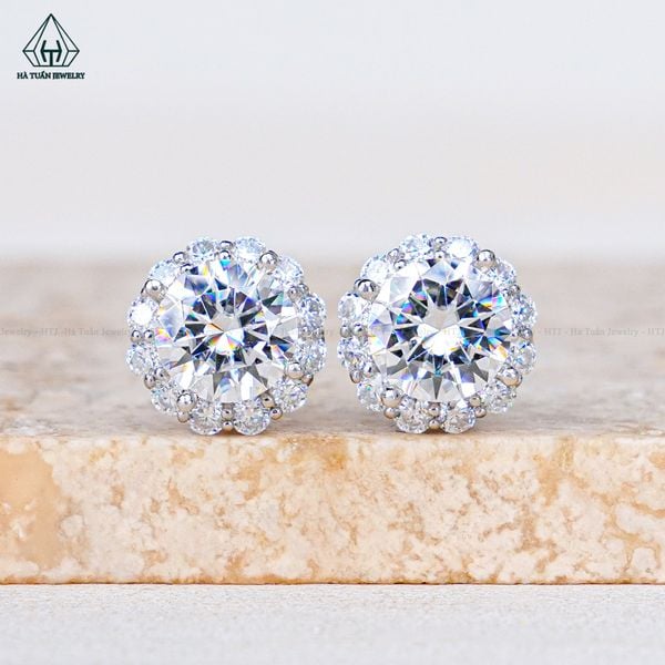  EX561 FULL MOIS 7mm Bông tai hoa 12 cánh 