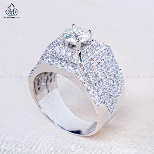  RMX153 7.2mm Nhẫn nam viền đá 