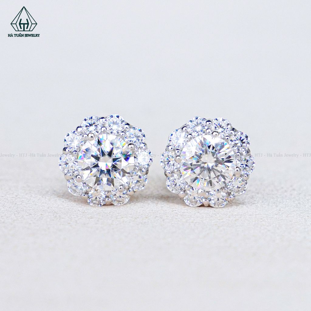 EX137 FULL MOIS 4mm Bông tai viền tấm hoa