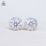 EX137 FULL MOIS 4mm Bông tai viền tấm hoa 