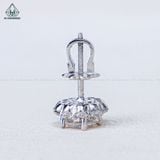  EX128 6.3mm Bông tai viền tấm hoa 10 cánh 