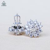  EX564 5mm Bông tai hoa đá 4 cánh nhọn 