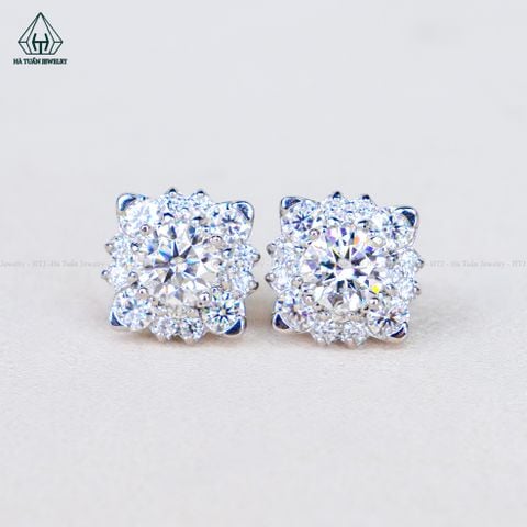 EX667 FULL MOIS 4.5mm Bông tai vuông cánh nhọn