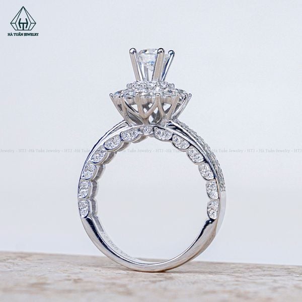  RX248 FULL MOIS 5.4mm Nhẫn nữ hoa đá hông lượn sóng 