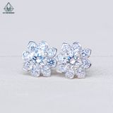  EX449 FULL MOIS 4.5mm Bông tai vuông viền bạc 
