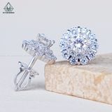  EX448 4.5mm Bông tai hoa đá 