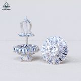  EX448 4.5mm Bông tai hoa đá 