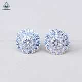  EX448 4.5mm Bông tai hoa đá 