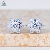  EX016 FULL MOIS 5mm Bông tai hoa 6 cánh (Không mã cạnh) 