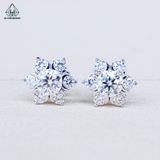  EX016 FULL MOIS 5mm Bông tai hoa 6 cánh (Không mã cạnh) 