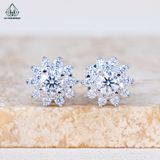  EX565 FULL MOIS 4mm Bông tai 10 cánh nhọn 