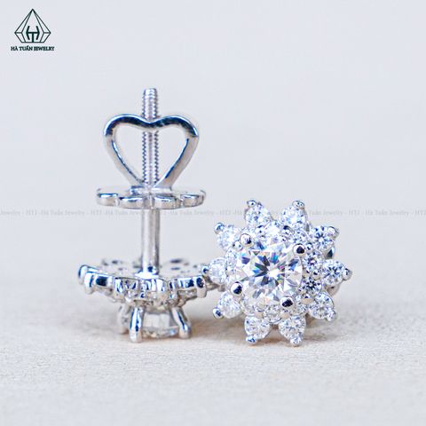 EX565 FULL MOIS 4mm Bông tai 10 cánh nhọn