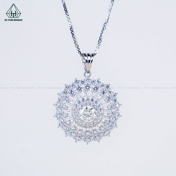  PX321 7.5mm Mặt dây chuyền tròn cánh nhọn 