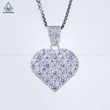  P444 Mặt dây chuyền tim phối baguette 