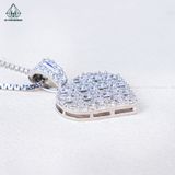  P444 Mặt dây chuyền tim phối baguette 