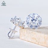  EX571 6.5mm Bông tai hoa đá 8 cánh 