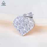  P444 Mặt dây chuyền tim phối baguette 