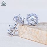  EX574 4.5mm Bông tai vuông 1 viền tấm 