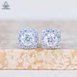  EX574 4.5mm Bông tai vuông 1 viền tấm 